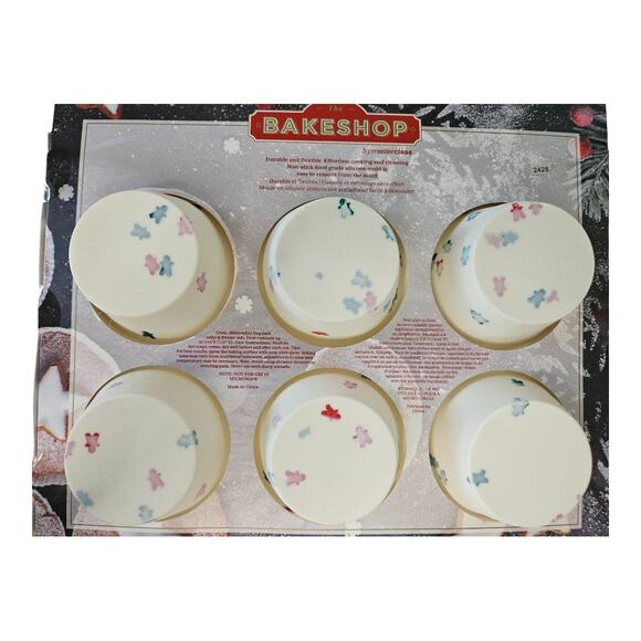 NEW Bakeshop by Masterclass Christmas Silicone Cupcake Pan Mold in Creamy White - Picture 5 of 5